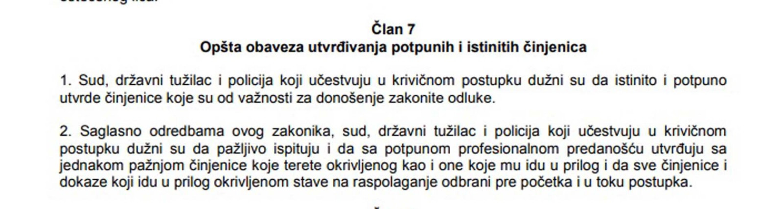Član 7 Zakona o krivičnom postupku Član 7 Zakona o krivičnom postupku