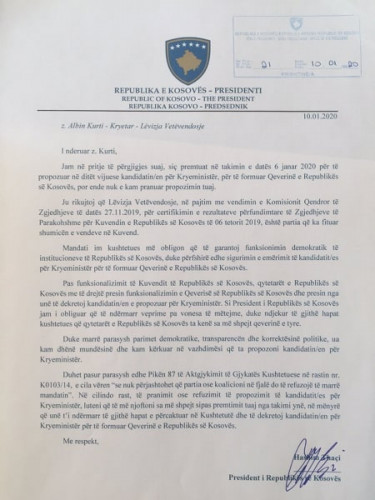 Pismo Tačija Kurtiju