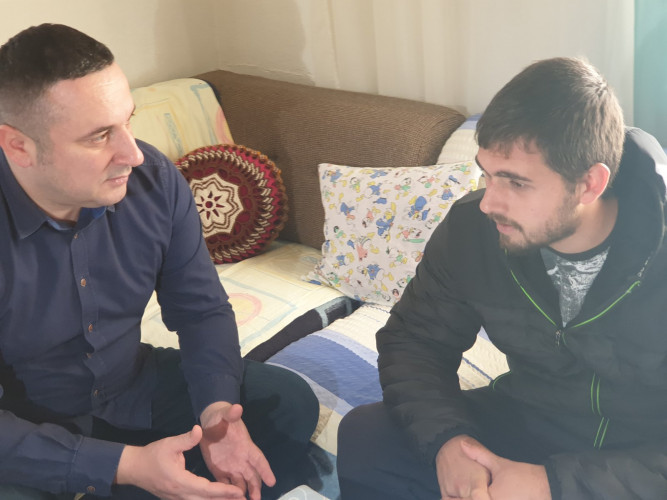 Nikola Đorđević sa predsednikom Opštine Gračanica Srđanom Popovićem