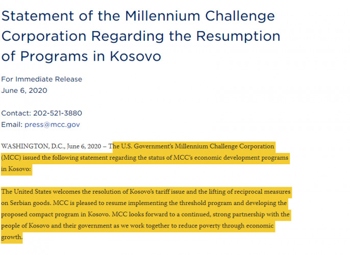 MCC Saopštenje za medije