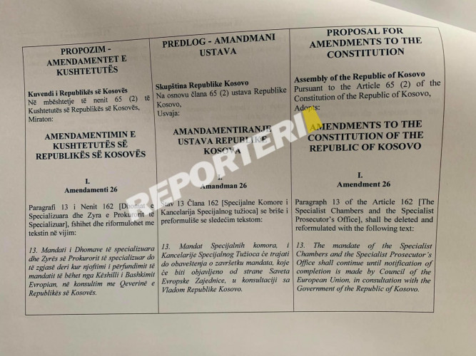 Predlog izmene Ustava Predlog izmene Ustava