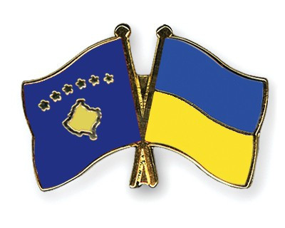 Ukraine and Kosovo flags