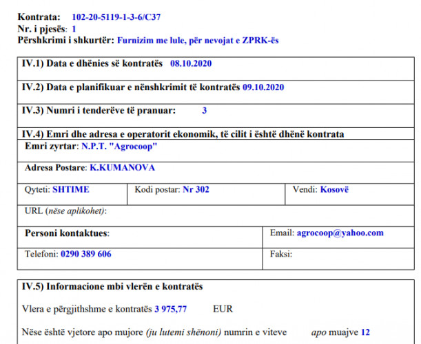 Ugovor u kupovini cveća
