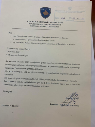 pismo ostavke tači