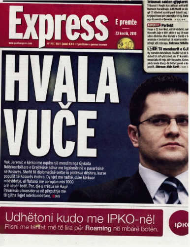 Naslovnica Gazete Ekspresa iz 2010.