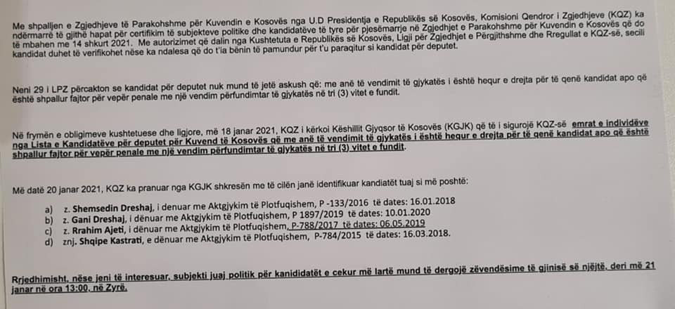 Imena kandidata ABK pravosanžno osuđenih u poslednje tri godine Imena kandidata ABK pravosanžno osuđenih u poslednje tri godine