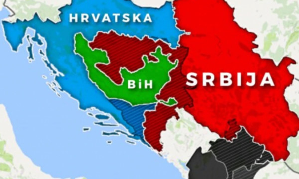 Mapa revizije granica na Balkanu