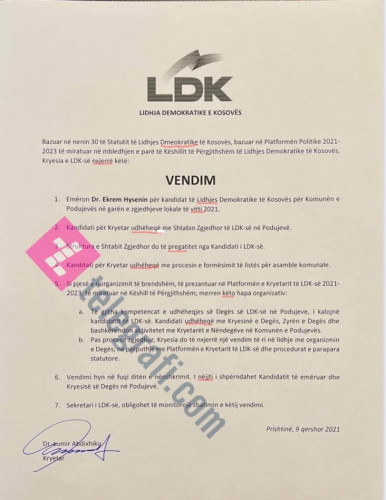 odluka DSk o smeni Agima Veljiua odluka DSk o smeni Agima Veljiua
