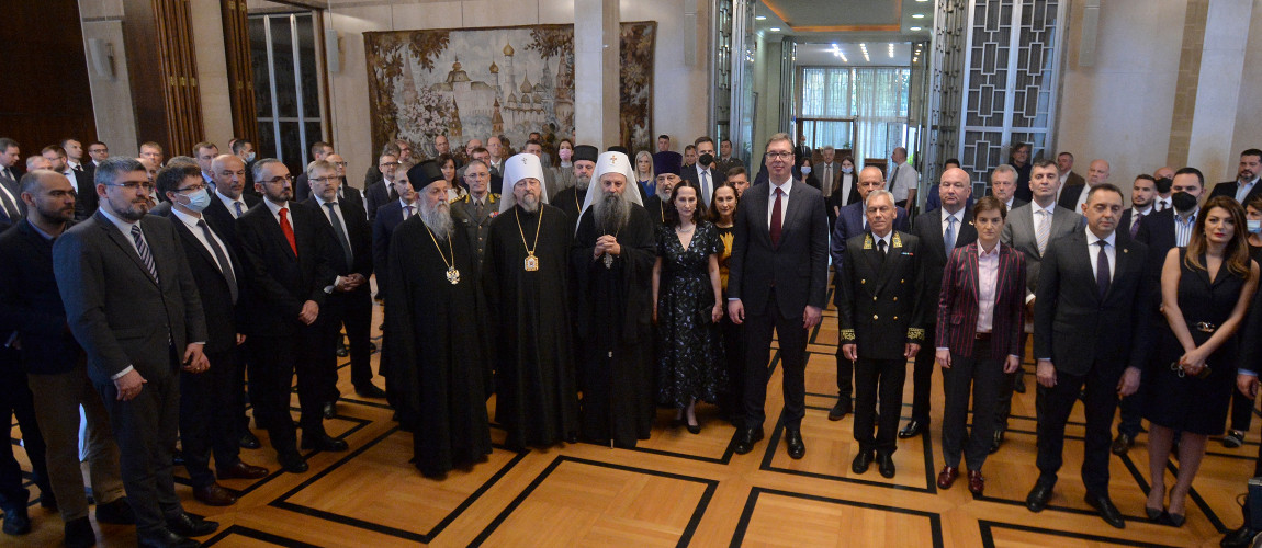 Delegacija Srbije na prijemu u ambasadi Rusije