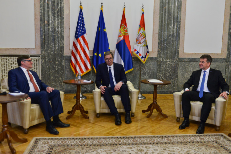 Sastanak predsednika Vučića sa Palmerom i Lajčakom