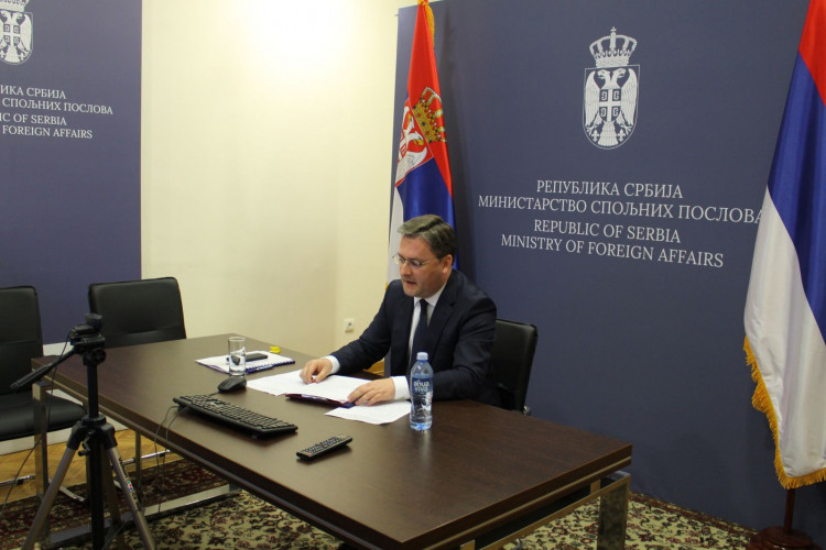 Selaković tokom onlajn sastanka Berlinski proces Selaković tokom onlajn sastanka Berlinski proces