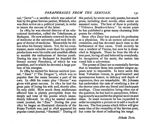 Teslin tekst "Century Magazine", 1. maj 1894