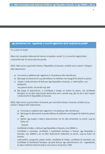 Dokumentacija potrebna za registraciju glasača