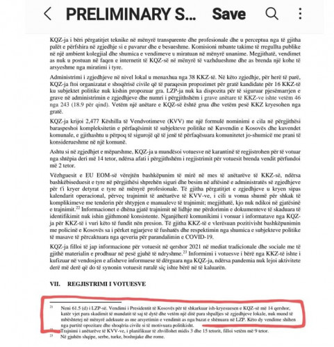 Preliminarni izveštaj EU - Lokalni izbori 2021. - CIK