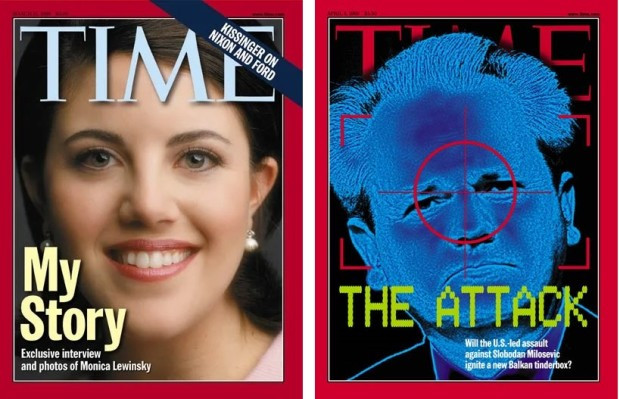 Naslovne strane magazina "Tajm" od 15. marta 1999. i 2. aprila 1999.
