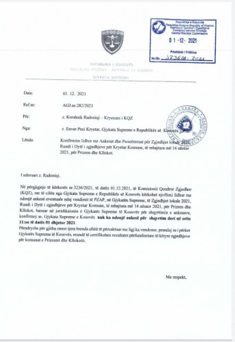 Odluka Vrhovnog suda za potvrdu mandata Šaćiru Totaju Odluka Vrhovnog suda za potvrdu mandata Šaćiru Totaju