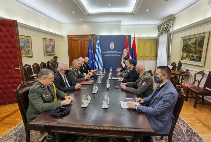 Sastanak ministra Nikole Selakovića sa načelnikom Generalštaba Grčke Sastanak ministra Nikole Selakovića sa načelnikom Generalštaba Grčke