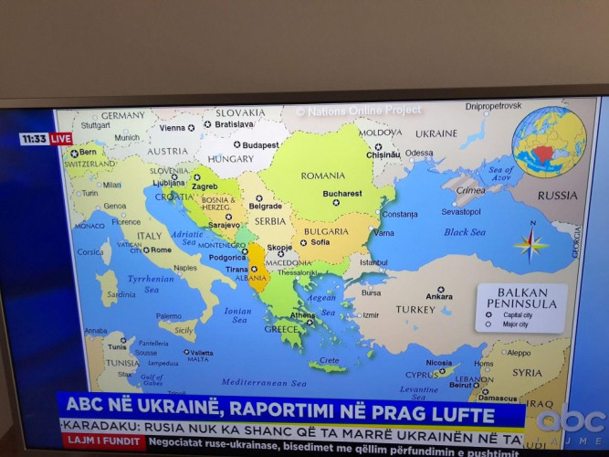 Mapa prikazana na ABC