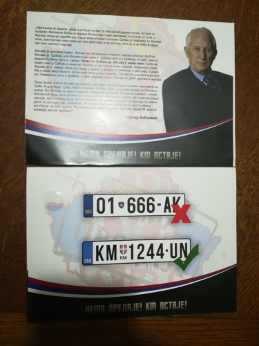 Plakat protiv promene tablica u RKS Plakat protiv promene tablica u RKS