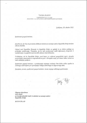 Čestitka Tanje Fajon Ivici Dačiću