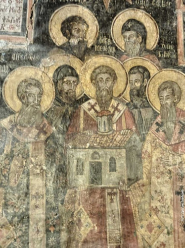 Freska na kojoj je prikazan lik Svetog Save