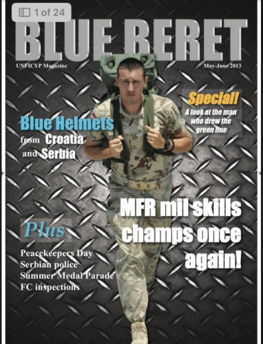 Pripadnik Kobri B. Borčić na naslovnici magazina Blu Beret