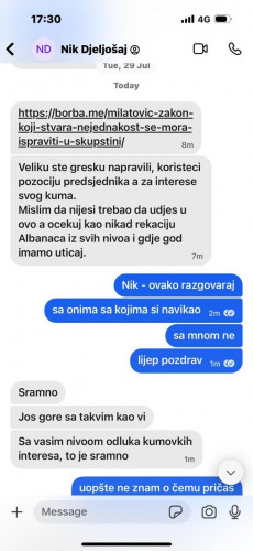 Prepiska Đeljošaja i Milatovića