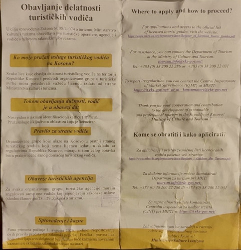 Letak o turističkim vodičima