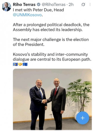 Skrinšot tvita Riha Terasa