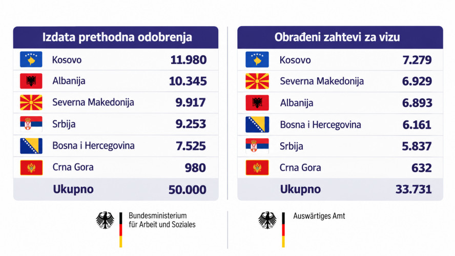 Nemačka radne dozvole i vize 2025 infografika