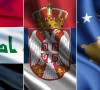 Zastave Irak, Srbija, Kosovo/ilustracija
